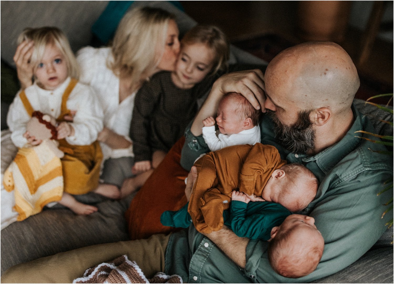 portland newborn photographer family Oregon triplet